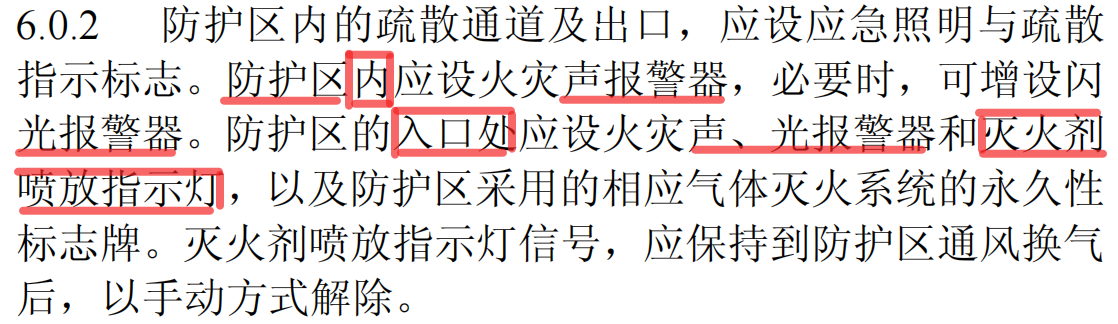 气体灭火控制系统中放气指示灯功能及设置位置