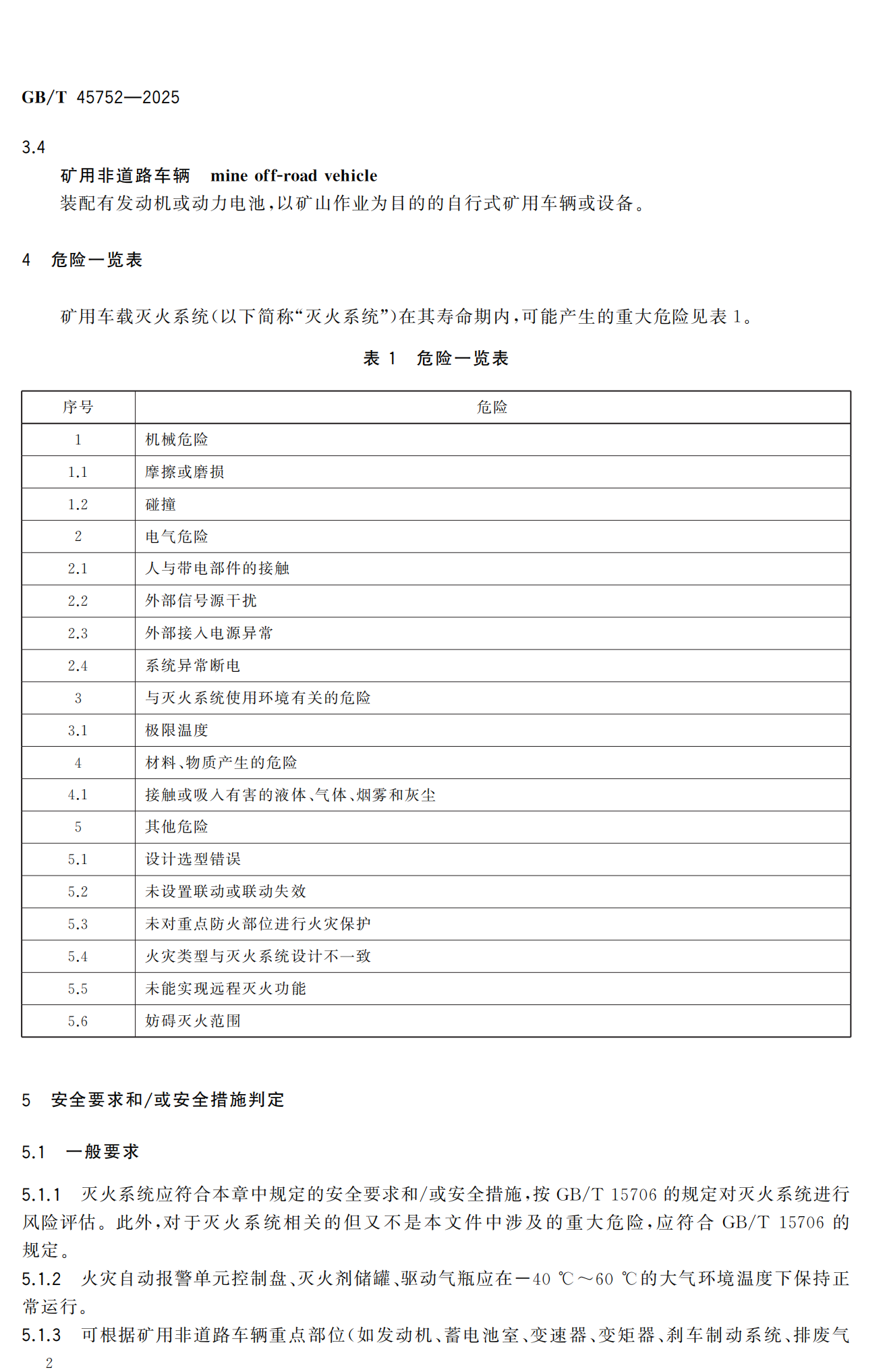 GB/T 45752—2025《矿用车载灭火系统 安全技术要求》