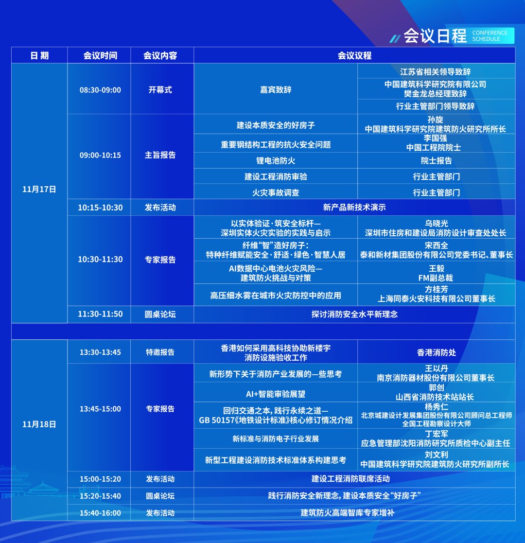第三届建筑防火大会会议日程